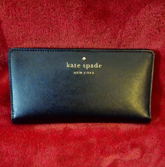 Kate Spade Black Staci Saffiano Slim Wallet - Picture 1 of 6